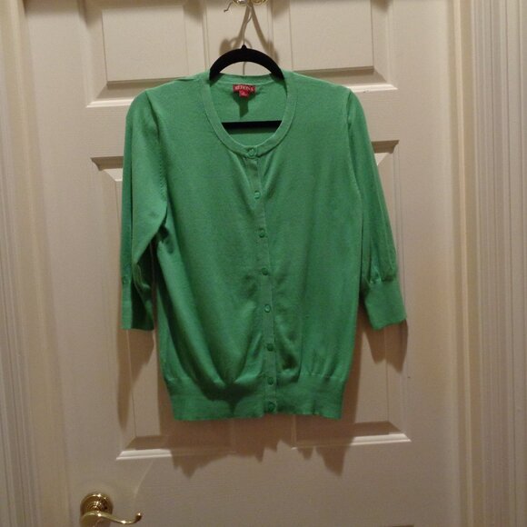 Green cardigan in size L by Merona with push-up sleeves - Picture 2 of 3